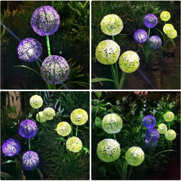 2 Pack Solar Garden Stake Lights, Outdoor Solar Lights Dandelion Flower Design - Picture 5 of 7